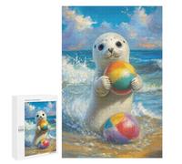 Puzzles 1000 PCS pour Adolescents Seal Playing with Beach Balls Puzzle pour Adultes : Un Jeu Manuel Amusant Et Humoristique pour Un Anniversaire Ou Noël 1000 PCS