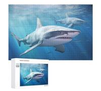 Puzzles 1000 PCS pour Adolescents Sharks Swimming in Blue Water Jeux De Puzzle Relaxants Améliorent La Mémoire Offrez-Les en Cadeau À Toute La Famille 1000 PCS