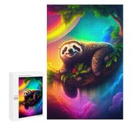 `Puzzles 1000 PCS pour Adolescents Smiling Sloth in Rainbow Sky Puzzles pour Adultes Jeux De Détente Découpe De Précision Offre Spéciale Cadeaux pour Toute La Famille 1000 PCS