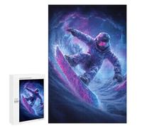 Puzzles 1000 PCS pour Adolescents Snowboarder in Neon Lights Puzzles pour Adultes Améliore La Mémoire Défi Éducatif Réduction du Stress Cadeaux 1000 PCS