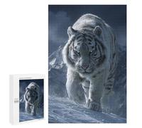 Puzzles 1000 PCS pour Adolescents Snowy Mountain Tiger Majesty Puzzles pour Adultes Améliore La Mémoire Interaction Parent-Enfant Jouet Jeu Intellectuel 1000 PCS