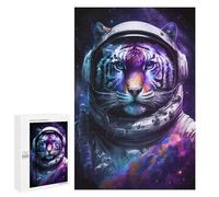 Puzzles 1000 PCS pour Adolescents Space Tiger Astronaut Art Print -1 Puzzles pour Adultes Améliore La Mémoire Défi Éducatif Réduction du Stress Cadeaux 1000 PCS