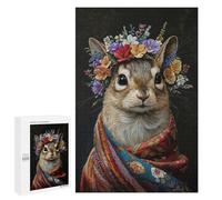 `Puzzles 1000 PCS pour Adolescents Squirrel with Flowers Puzzles pour Adultes Jeux De Détente Découpe De Précision Offre Spéciale Cadeaux pour Toute La Famille 1000 PCS