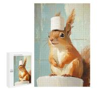 `Puzzles 1000 PCS pour Adolescents Squirrel with Toilet Paper Hat Puzzles pour Adultes Jeux De Détente Découpe De Précision Offre Spéciale Cadeaux pour Toute La Famille 1000 PCS
