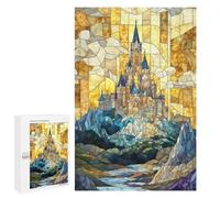 Puzzles 1000 PCS pour Adolescents Stained Glass Castle Puzzles pour Adultes À Monter Soi-même - Jeux Éducatifs Et Amusants en Famille 1000 PCS