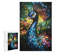 Puzzles 1000 PCS pour Adolescents Stained Glass Peacock Puzzles pour Adultes Jouets Anti-Stress Décoration Parfaite Cadeaux Anti-Stress 1000 PCS