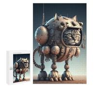 Puzzles 1000 PCS pour Adolescents Steampunk Cat Robot Puzzles pour Adultes Décoration Murale Jouet Difficile, Difficile, Stimulant À Compléter 1000 PCS