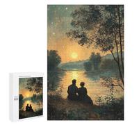 `Puzzles 1000 PCS pour Adolescents Sunset Romance by The River Puzzles pour Adultes Jeux De Détente Découpe De Précision Offre Spéciale Cadeaux pour Toute La Famille 1000 PCS
