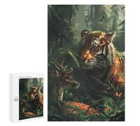 Puzzles 1000 PCS pour Adolescents Tiger Deer Fairy Tale Puzzles pour Adultes Décoration Murale Jouet Difficile, Difficile, Stimulant À Compléter 1000 PCS