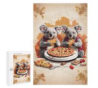 Puzzles 1000 PCS pour Adolescents Twin Koalas Eating Pizza Puzzles pour Adultes À Monter Soi-même - Jeux Éducatifs Et Amusants en Famille 1000 PCS