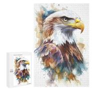 Puzzles 1000 PCS pour Adolescents Watercolor Bald Eagle Puzzles pour Adultes Jouets Anti-Stress Décoration Parfaite Cadeaux Anti-Stress 1000 PCS