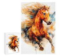 Puzzles 1000 PCS pour Adolescents Watercolor Horse Art Puzzles pour Adultes À Monter Soi-même - Jeux Éducatifs Et Amusants en Famille 1000 PCS