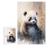 Puzzles 1000 PCS pour Adolescents Watercolor Panda in Nature Puzzles pour Adultes À Monter Soi-même - Jeux Éducatifs Et Amusants en Famille 1000 PCS
