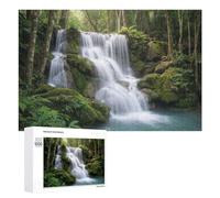 Puzzles 1000 PCS pour Adolescents Waterfall in Lush Green Forest Puzzles pour Adultes - Jouets À Faire Soi-même, mais Aussi Un Défi Éducatif Amusant Et Humoristique 1000 PCS