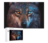 Puzzles 1000 PCS pour Adolescents Wolf Eyes Dual Vision Puzzle pour Adultes Jeux Amusants Une Œuvre d'art Aidez Votre Cerveau À Faire Travailler 1000 PCS