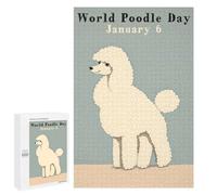 Puzzles 1000 PCS pour Adolescents World Poodle Day Puzzle pour Adultes Jouets Anti-Stress Modèle À Assembler Cadeau d'anniversaire, Cadeaux, 1000 PCS