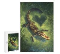 Puzzles 1000 PCS pour Adultes Alligator in Amazon Jungle Puzzles pour Adolescents Activités Familiales Défi Éducatif Jeu Stimulant Et Divertissement en Famille 1000 PCS
