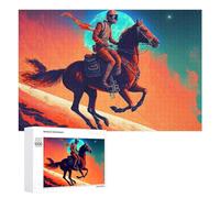 Puzzles 1000 PCS pour Adultes Astronaut on Horseback in Space -1 Puzzle, Jouet, Décoration Murale, mais Amusant Et Humoristique, Cadeau d'anniversaire Unique 1000 PCS