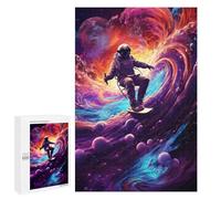 Puzzles 1000 PCS pour Adultes Astronaut Surfing Cosmic Wave Puzzle, Jouet, Décoration Murale, mais Amusant Et Humoristique, Cadeau d'anniversaire Unique 1000 PCS