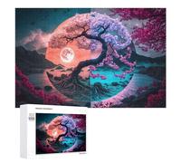 Puzzles 1000 PCS pour Adultes Cherry Blossom Moonlit Reflections Puzzles pour Adultes, Jouet, Décoration Murale, Améliore La Mémoire, Cadeau d'anniversaire, Cadeaux, 1000 PCS