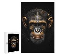 Puzzles 1000 PCS pour Adultes Chimpanzee Gold Dark Adolescents Puzzles Jeu Manuel Découpe De Précision Aide À Stimuler Le Cerveau 1000 PCS