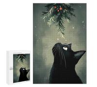 Puzzles 1000 PCS pour Adultes Christmas Black Cat Adolescents Puzzles Jeu Manuel Découpe De Précision Aide À Stimuler Le Cerveau 1000 PCS
