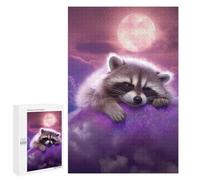 Puzzles 1000 PCS pour Adultes Cute Dreaming Raccoon Adolescents Puzzles Jeu Manuel Découpe De Précision Aide À Stimuler Le Cerveau 1000 PCS