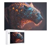 Puzzles 1000 PCS pour Adultes Digital Leopard A Mesmerizing Fusion of Nature and Technology Puzzles pour Adultes, Jouet, Décoration Murale, Améliore La Mémoire, Cadeau d'anniversaire, Cadeaux, 1000 P