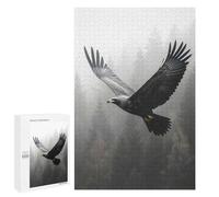 Puzzles 1000 PCS pour Adultes Eagle Soaring Through Misty Forest Puzzles pour Adultes Jeux De Famille Difficile Difficile pour Anniversaire, Noël 1000 PCS