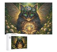 Puzzles 1000 PCS pour Adultes Enchanted Forest Fairy Cat Puzzle, Jouet, Décoration Murale, mais Amusant Et Humoristique, Cadeau d'anniversaire Unique 1000 PCS