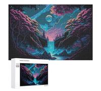 Puzzles 1000 PCS pour Adultes Enchanted Nightfall with Waterfall Puzzle, Jouet, Décoration Murale, mais Amusant Et Humoristique, Cadeau d'anniversaire Unique 1000 PCS