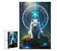 Puzzles 1000 PCS pour Adultes Enchanted Wolf in Mystic Forest Adolescents Puzzles Jeu Manuel Découpe De Précision Aide À Stimuler Le Cerveau 1000 PCS