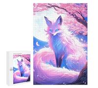 Puzzles 1000 PCS pour Adultes Fox Under Cherry Blossom Tree Puzzle Anti-Stress pour Toute La Famille - Idée Cadeau pour Toute La Famille 1000 PCS
