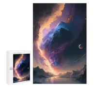 Puzzles 1000 PCS pour Adultes Galactic Aurora Over Snowy Peaks Adolescents Puzzles Jeu Manuel Découpe De Précision Aide À Stimuler Le Cerveau 1000 PCS