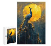 Puzzles 1000 PCS pour Adultes Gold Sun Peacock Adolescents Puzzles Jeu Manuel Découpe De Précision Aide À Stimuler Le Cerveau 1000 PCS