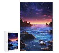 Puzzles 1000 PCS pour Adultes Magical Starry Night Ocean Puzzles pour Adolescents Activités Familiales Défi Éducatif Jeu Stimulant Et Divertissement en Famille 1000 PCS