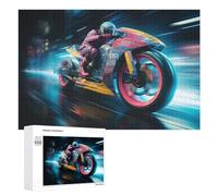 Puzzles 1000 PCS pour Adultes Neon Motorcycle Speed Puzzle, Jouet, Décoration Murale, mais Amusant Et Humoristique, Cadeau d'anniversaire Unique 1000 PCS