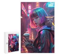 Puzzles 1000 PCS pour Adultes Neon Street Scene Puzzles pour Adolescents Activités Familiales Défi Éducatif Jeu Stimulant Et Divertissement en Famille 1000 PCS
