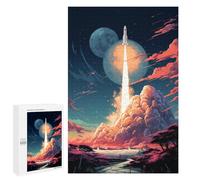 Puzzles 1000 PCS pour Adultes Rocket Launch Fantasy Puzzles pour Adolescents Activités Familiales Défi Éducatif Jeu Stimulant Et Divertissement en Famille 1000 PCS