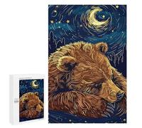 Puzzles 1000 PCS pour Adultes Sleeping Bear Under Starry Night Puzzles pour Adultes, Jeux De Société en Famille, Cadeaux De Course De Vitesse Manuelle pour Les Amis Et La Famille 1000 PCS