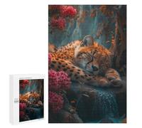 Puzzles 1000 PCS pour Adultes Sleeping Jaguar in Amazon Rainforest Puzzles pour Adolescents Activités Familiales Défi Éducatif Jeu Stimulant Et Divertissement en Famille 1000 PCS