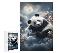 Puzzles 1000 PCS pour Adultes Sleeping Panda in Moonlit Garden Puzzles pour Adolescents Activités Familiales Défi Éducatif Jeu Stimulant Et Divertissement en Famille 1000 PCS