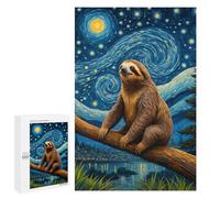 Puzzles 1000 PCS pour Adultes Sloth Starry Night Adolescents Puzzles Jeu Manuel Découpe De Précision Aide À Stimuler Le Cerveau 1000 PCS