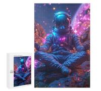 Puzzles 1000 PCS pour Adultes Space Astronaut in Meditation Pose Puzzles pour Adolescents Activités Familiales Défi Éducatif Jeu Stimulant Et Divertissement en Famille 1000 PCS