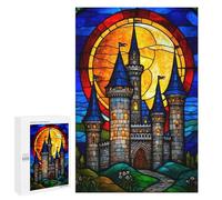 Puzzles 1000 PCS pour Adultes Stained Glass Castle Adolescents Puzzles Jeu Manuel Découpe De Précision Aide À Stimuler Le Cerveau 1000 PCS
