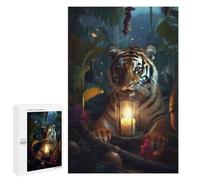 Puzzles 1000 PCS pour Adultes Tiger Cub Magical Lamp Adolescents Puzzles Jeu Manuel Découpe De Précision Aide À Stimuler Le Cerveau 1000 PCS