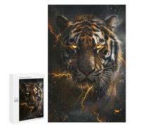 Puzzles 1000 PCS pour Adultes Tiger Thunder Dark Night Puzzles pour Adultes Jeux Amusants Vacances À La Maison Passer Le Temps pour Un Anniversaire, Noël 1000 PCS