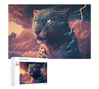 Puzzles 1000 PCS Thundering Leopard Wild Power Unleashed Puzzles pour Adolescents Jeux Relaxants Défi Difficile Cadeaux Uniques d'anniversaire Et De Noël 1000 PCS