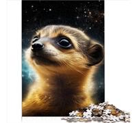 Puzzles 1000 Piece Jigsaws for Adults Starry Night Meerkat Premium 100% Recycled Board for Adults Kids 14+ Family Games Christmas Birthday Gifts 1000pcs（26x38cm）