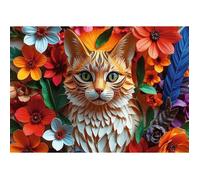 Trefl - Puzzle Effet 3D, Chat - 1000 Pièces - 40ème Anniversaire Trefl, Paper Art, Puzzle Premium pour Les Adultes et Les Enfants à partir de 14 Ans